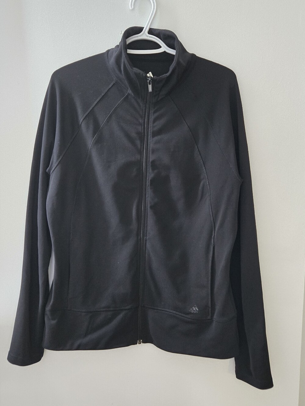 adidas Women's LG Black Full-Zip Performance Jacket Mock Neck